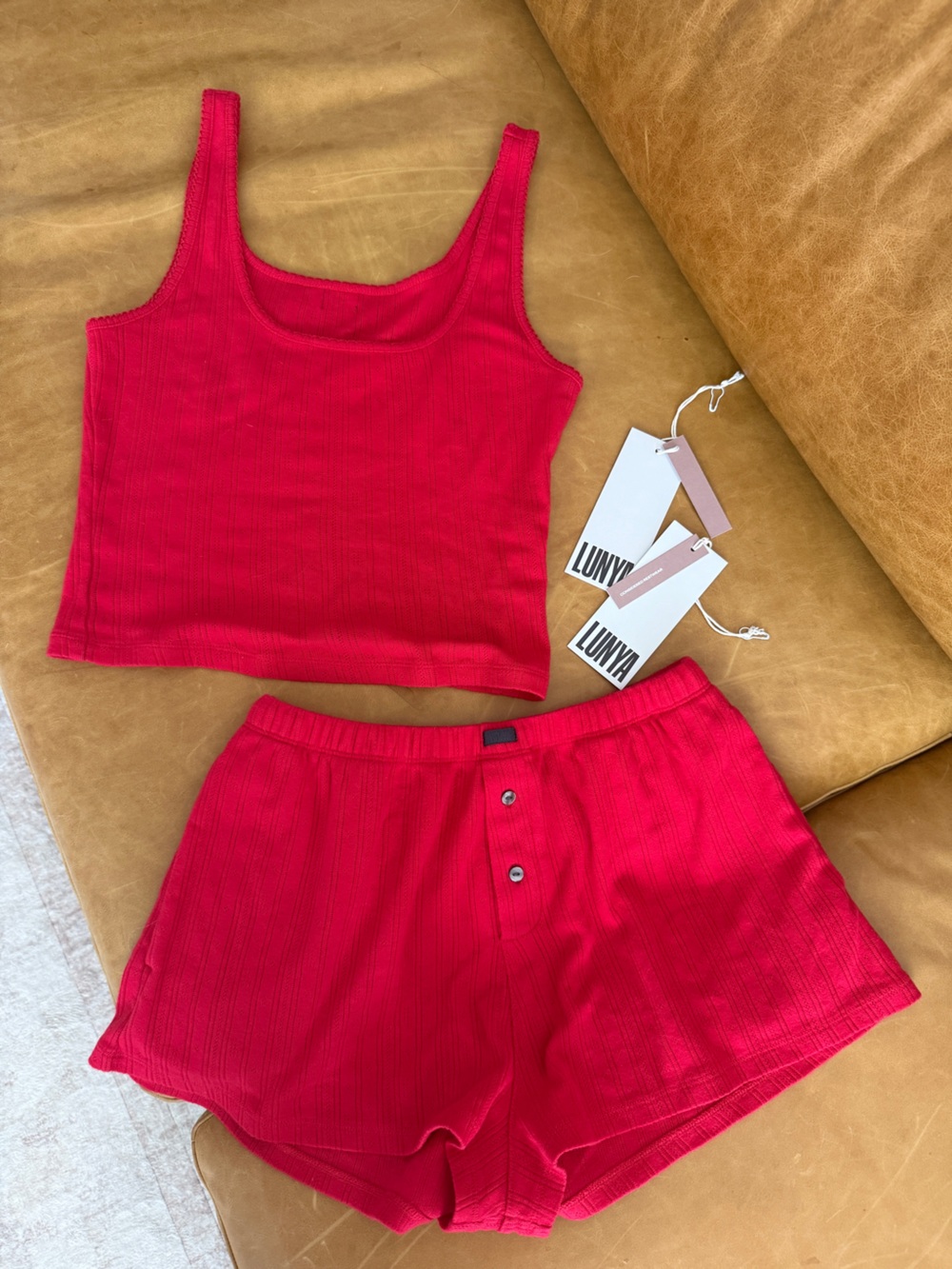 Lunya Pointelle Tank AND Shorts set